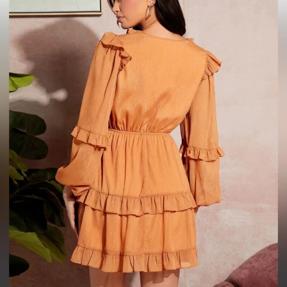 Shimmery Orange Dress - Picture 2 of 5